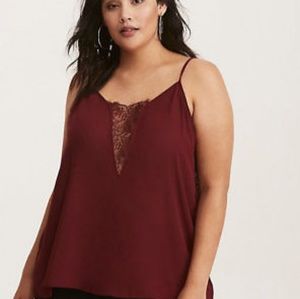 Maroon Lace Inset Cami NWOT